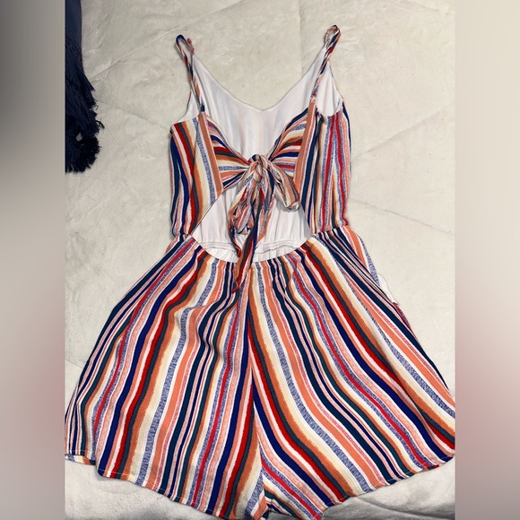 Rainbow Skinny Strap Romper Shorts - Picture 2 of 2